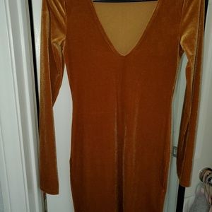 Gold velour dress